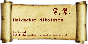 Heidecker Nikoletta névjegykártya